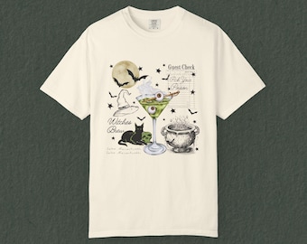 Spooky Halloween Martini T-Shirt Halloween T-Shirt Spooky Season T-Shirt Witches Brew T-Shirt Summerween Shirt Vintage Halloween Shirt