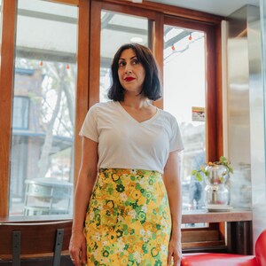 Yellow Floral Laurel Canyon A Line Skirt image 3