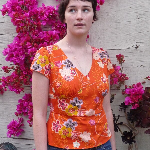 Peplum Top - Tangerine