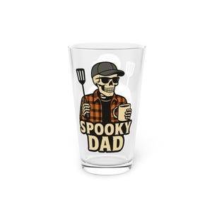 Spooky Dad Pint Glass: 16oz Halloween Barware Gift
