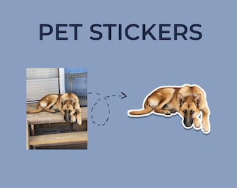 Custom Pet Stickers – Personalized Vinyl Stickers from Your Pet’s Photo, Cute Animal Decals for Laptops, Water Bottles & Gifts