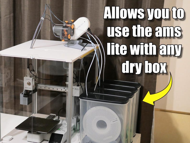 Bambu A1 AMS Lite 'mini' Top Mount - Use your AMS with any dry box image 2