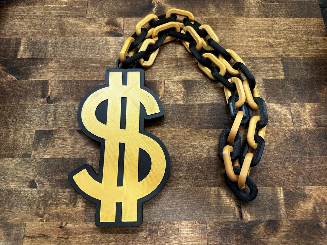 Large Dollar Sign Chain – 3D Printed Necklace - Etsy