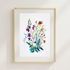 Esclusiva arte acquerellata dipinta a mano – Dipinto originale firmato A4, decorazione murale floreale unica, opera d'arte ispirata alla natura per casa o ufficio