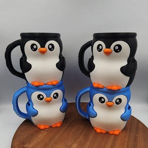 Animal Pint Ice Cream Holder With Spoon Slots- Penguin- 3D Printed