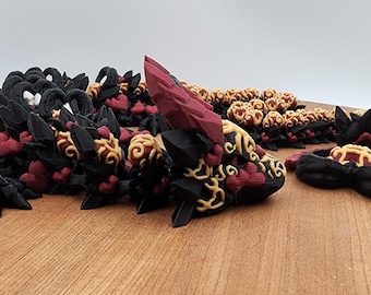 Dark Heart Dragon- 3D Printed- Articulated