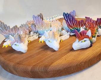 Rainbow Alicorn- 3D Printed- Articulated- 3 Color Variations