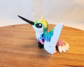 Rainbow Hummingbird- 3D Printed- Articulated