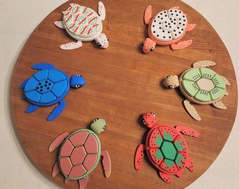 Sea Turtle Multi Button Fidget Clicker- 3D Printed- Keychain