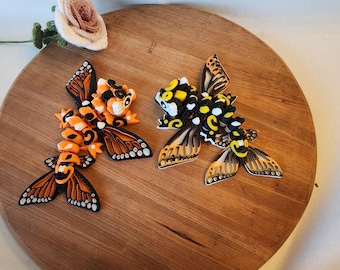 Butterfly dragon- 3D Printed- Articulated- Monarch- Black