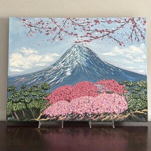Mt.Fuji oil painting 富士山の絵 油絵 JAPAN VTG 1960s