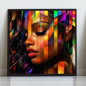 Black Woman in Colorful Art