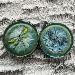 Lillypad Dragonfly Coasters | Resin Coaster | Resin Art | Unique Home Decor | Glitter Coaster