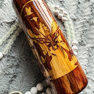 Hunting Design Tumbler | Wood Grain Cup | Hunting Tumbler | Gift for Hunter | Hot or Cold Drinks