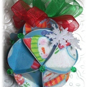 Christmas Ornament Pattern Sphere Card PDF Tutorial DIY Supplies Handmade