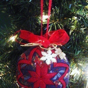 Quilted Christmas Ornament Pattern PDF Tutorial Holiday Ornament Pattern