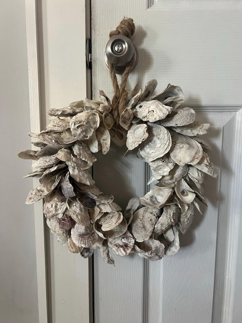 Shell Weath Coastal Oyster Shell Wreath - Etsy
