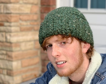 Mens Crochet Hat Pattern -  SUPER BULKY Fishermans Cap for Boys and Men Crochet Hat Pattern  Newborn to Adult Make for the whole Family