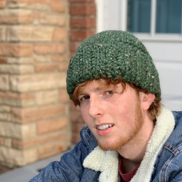 Modèle de bonnet au crochet pour homme - Casquette de pêcheur SUPER BULKY pour garçons et hommes Modèle de bonnet au crochet nouveau-né à adulte pour toute la famille