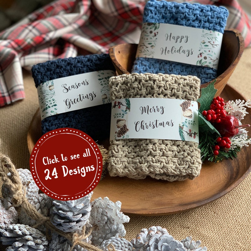 Knitted christmas dishcloths