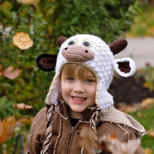 Mönster för virkad mössa - Virkad Cute Pie Ko-mössa - Virkad Ko-mössa - Mönster för ko