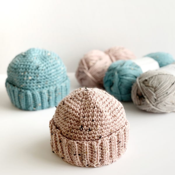 Crochet Fisherman Cap Baby Hat Pattern - Instant Download, Multiple Sizes, Perfect for First Baby Photos!