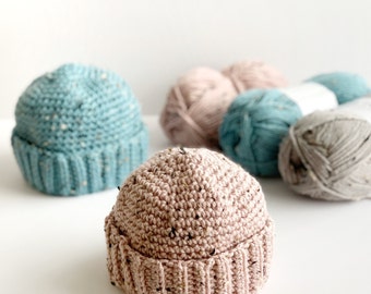 Crochet Fisherman Cap Baby Hat Pattern - Instant Download, Multiple Sizes, Perfect for First Baby Photos!