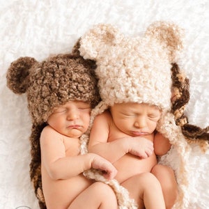 Crochet baby hat pattern - Adorable baby bear hat perfect for newborn photo shoots, shower gifts and beginner crocheters
