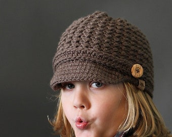 Crochet Hat PATTERN Brookside Newsboy Unisex Crochet Hat Pattern Includes 6 Sizes Newborn to Ladies and Men