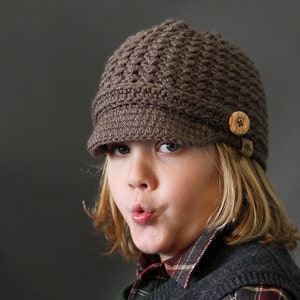 Crochet Hat PATTERN Brookside Newsboy Unisex Crochet Hat Pattern Includes 6 Sizes Newborn to Ladies and Men