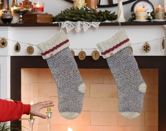 Crochet Christmas Stocking Pattern Polar Ridge Christmas Stocking Pattern One Size