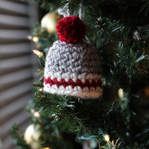 Crochet Christmas Pattern Crochet Hat Ornament Pattern Mini Crochet Hat Ornatment image 3