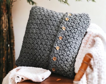 Crochet Cushion Cover Pattern - Button Up Crochet Cushion Cover Pattern