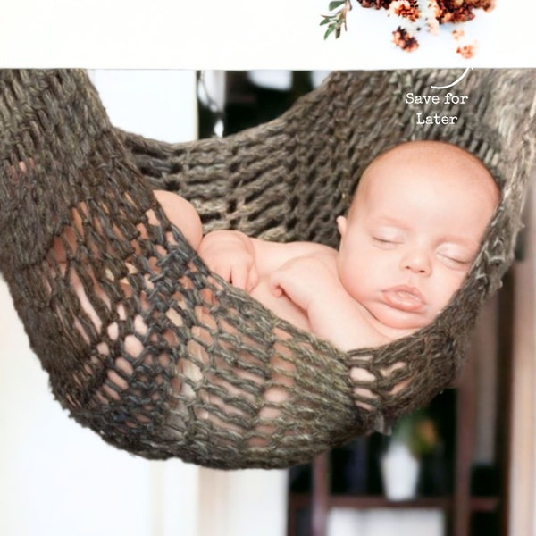 Modèle de hamac au crochet - Grand hamac pour bébé, accessoire de photographie uniquement - Modèle de hamac pour bébé au crochet - Accessoire photo de bébé au crochet