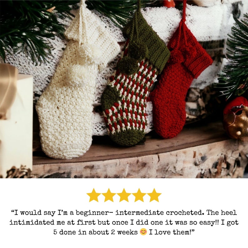 Crochet Pattern for Christmas, Brighton Crochet Christmas Stocking Pattern Christmas Stocking with Video Support, Christmas Crochet image 3