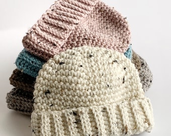 Crochet Beanie Hat PATTERN Fishermans Cap Mens Crochet Hat Pattern Includes Sizes Newborn to Adult