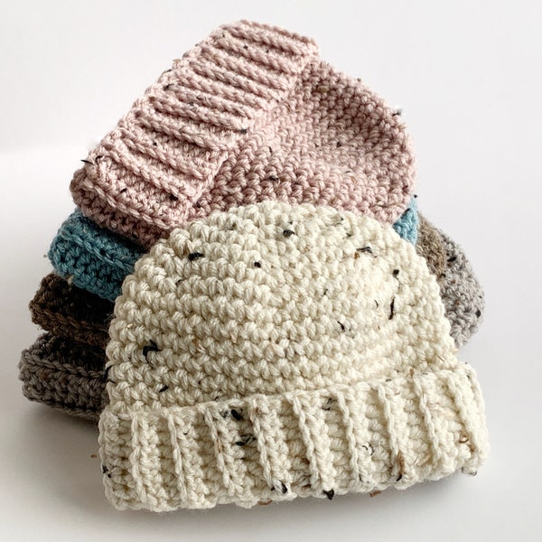 Crochet Beanie Hat MUSTER Fischermütze Herren häkeln Hut Muster Enthält Größen vom Neugeborenen bis zum Erwachsenen