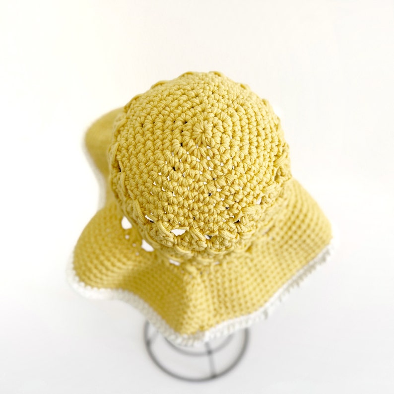 Crochet Sun Hat Pattern, For Baby, Toddler, Children and Women The Chloe Crochet Summer Hat Pattern, features wide brim and video tutorial image 6