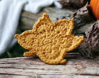 Crochet Leaf Pattern Download - Crochet Maple Leaf Pattern Includes link to video tutorial in listing - Canadian Fall Maple Leaf Coaster