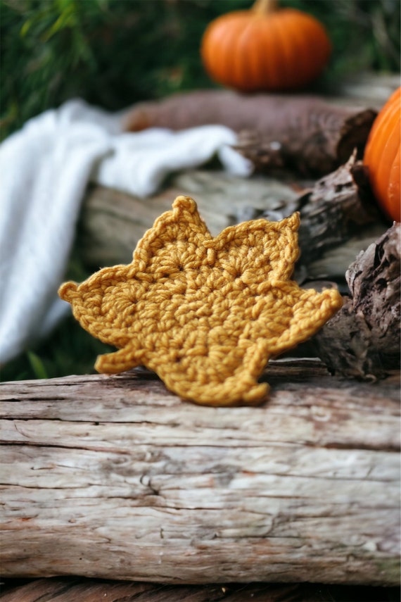 20 Fall Crochet Patterns for Cozy Home Decor 4 Textured Maple Leaf Coasters Crochet Pattern