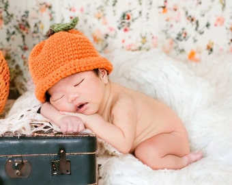 Crochet Pumpkin Hat Pattern With Video Tutorial Baby, Toddler, Child and Adult Sizes Included in Pumpkin Pattern