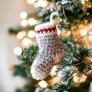 Crochet Christmas Ornament Pattern - Crochet Christmas Stocking - Mini Stocking Ornament Crochet Pattern