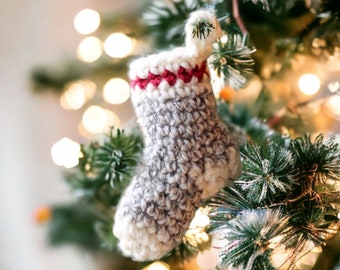 Crochet Christmas Ornament Pattern - Crochet Christmas Stocking - Mini Stocking Ornament Crochet Pattern