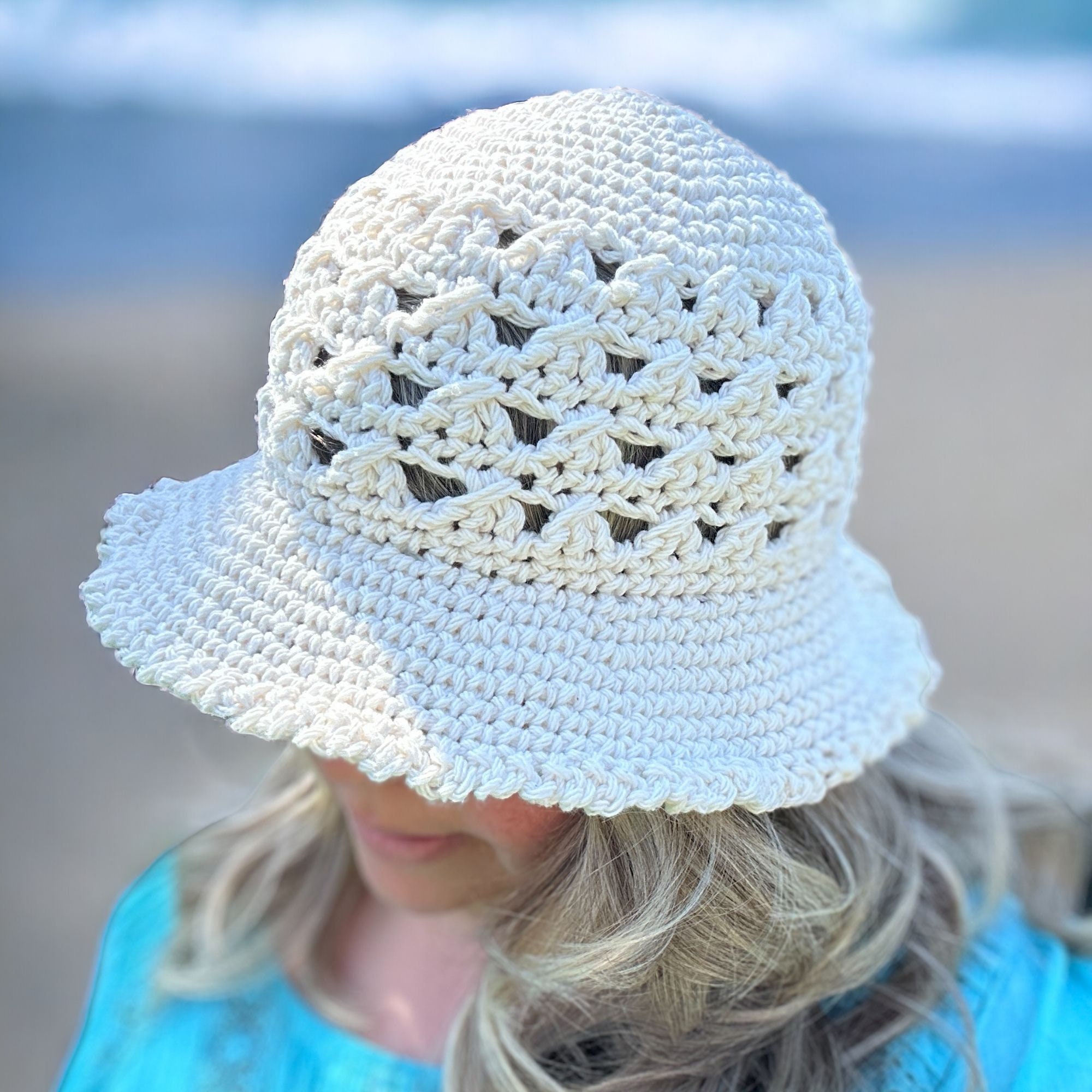 Chloe Crochet Bucket Hat Pattern With Roses for Babies 