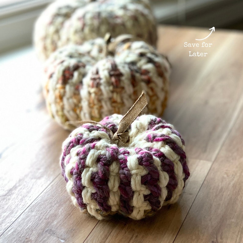 Crochet Pumpkin Pattern, Rustic Farmhouse Crochet Chunky Pumpkin Pattern Small, Medium, Large and Extra Large Quick and Easy to Make image 10