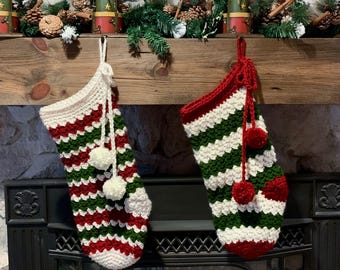 Crochet Christmas PATTERN Rainer Crochet Christmas Stocking Pattern with Video Tutorial
