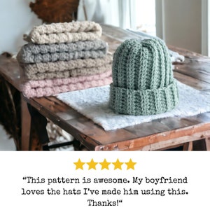 Crochet Slouchy Hat Pattern Huntsman Slouchy Hat Pattern Includes 8 Sizes Perfect for Ladies, Men and Children image 3