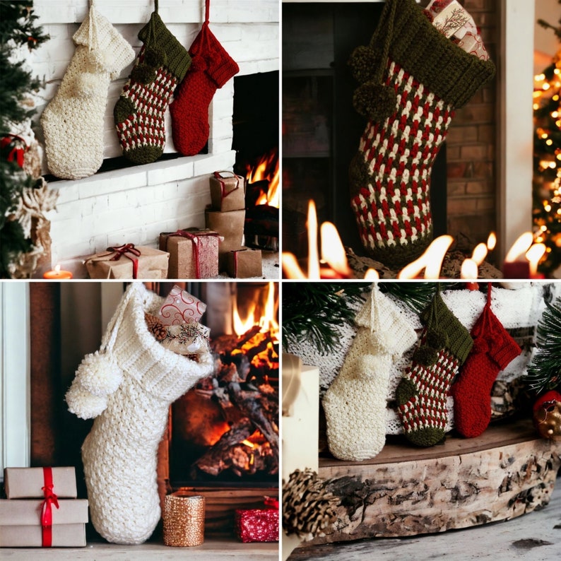 Crochet Pattern for Christmas, Brighton Crochet Christmas Stocking Pattern Christmas Stocking with Video Support, Christmas Crochet image 2