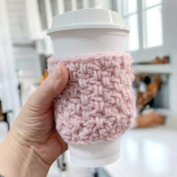 Crochet Cup Cozy Pattern - Easy to make the Brighton Crochet Cup Cozy Pattern is perfect for using up scraps and gifting PDF Download