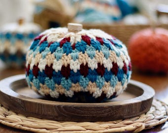 Crochet Pumpkin Pattern & Video, Country Charm Easy Crochet Pumpkin Pattern in 5 Sizes (Mini to XL) PDF Download + Free Printable Tags
